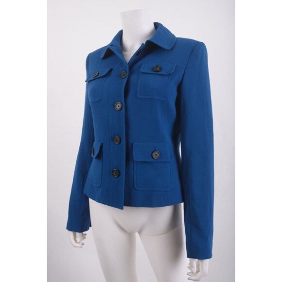 Karl Lagerfeld Womans Suit Jacket Blazer Size 4 Royal Blue Short NWT - Picture 4 of 6